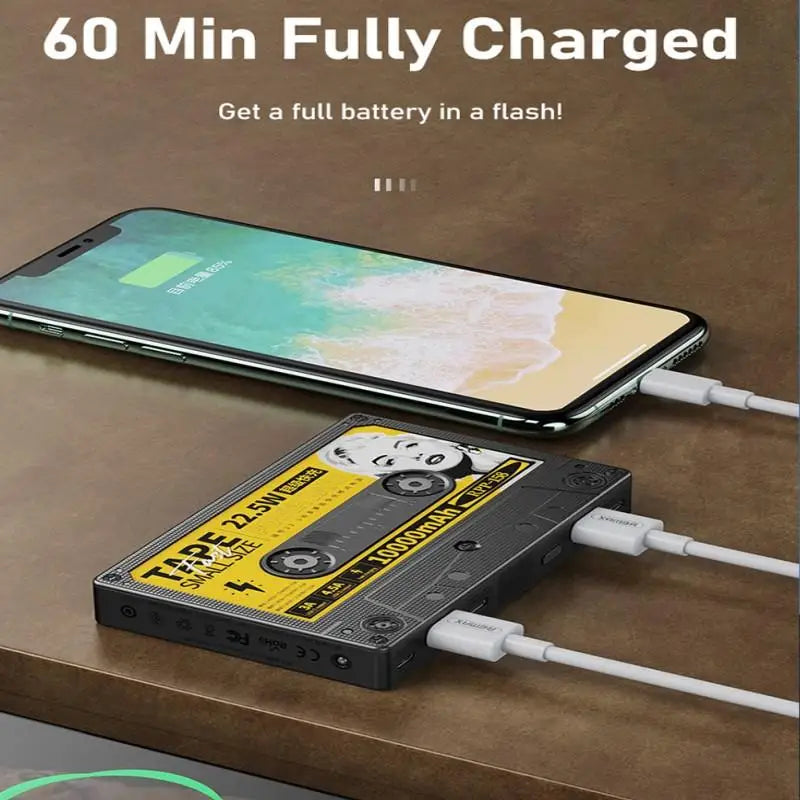 Banque d'alimentation Premium 10 000 mAh 22,5 W Design rétro | Chargement ultra rapide – Source d'alimentation portable pour Apple iPhone 15 14 13 12 11 Pro Max Plus Mini, iOS, Android, Samsung, Xiaomi