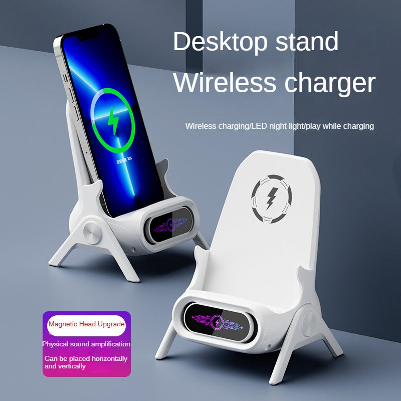 Mini chaise chargeur rapide sans fil et support de téléphone multifonctionnel | Station de recharge rapide sans fil haut de gamme pour recharger iPhone 15/14/13, Android et Samsung