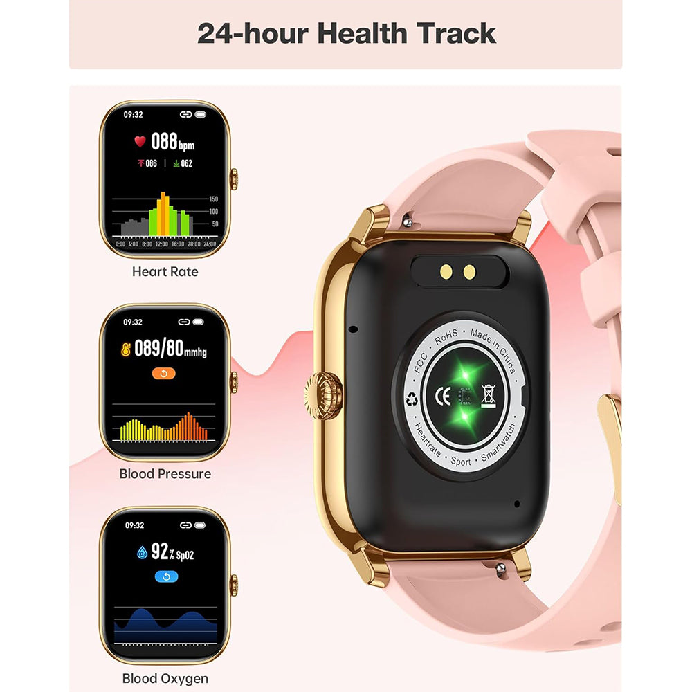 Montre intelligente d'appel vocal de haute qualité pour hommes, surveillance de la santé, étanchéité IP68, notifications intelligentes, assistant vocal, montre intelligente pour femmes