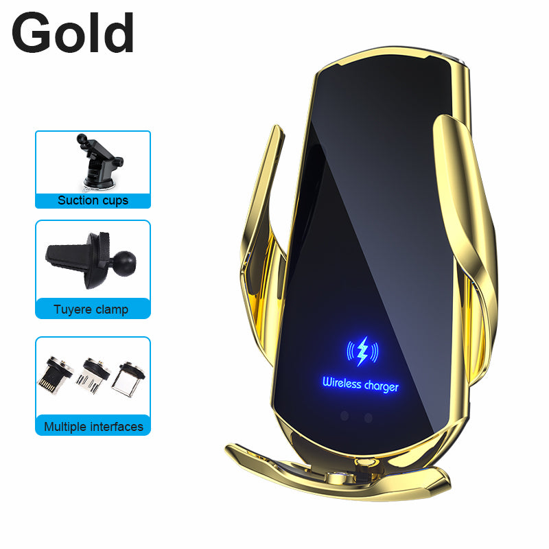 Téléphone sans fil pour voiture, chargeur rapide 30W | USB Type-C haut de gamme avec capteur infrarouge magnétique, écran LED et support de voiture - Compatible avec Apple iPhone, Android et Samsung