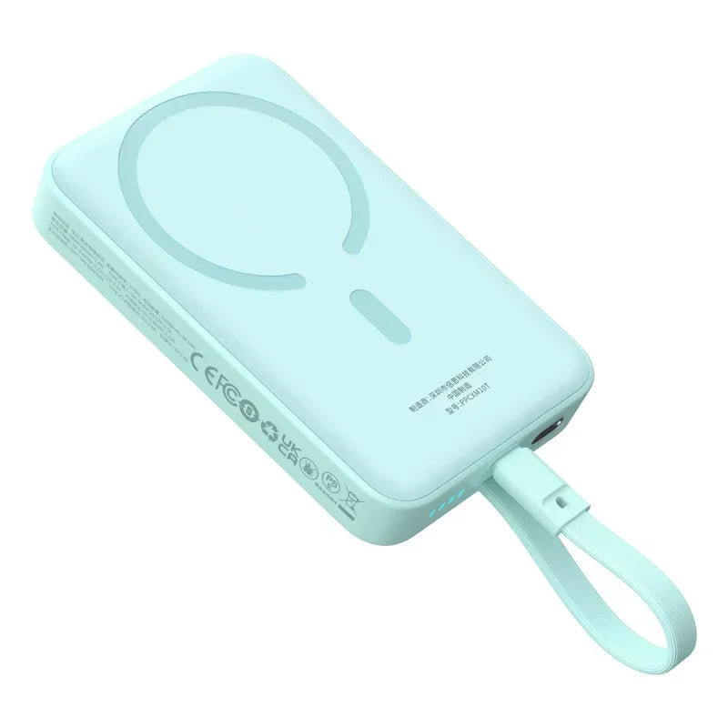 Banque d'alimentation premium 6000 mAh – Chargeur sans fil, alimentation 10 000 mAh pour Apple iPhone 15, 14, 13, 12, 11 Pro Max Plus Mini | Batterie externe portable avec fonction de charge rapide