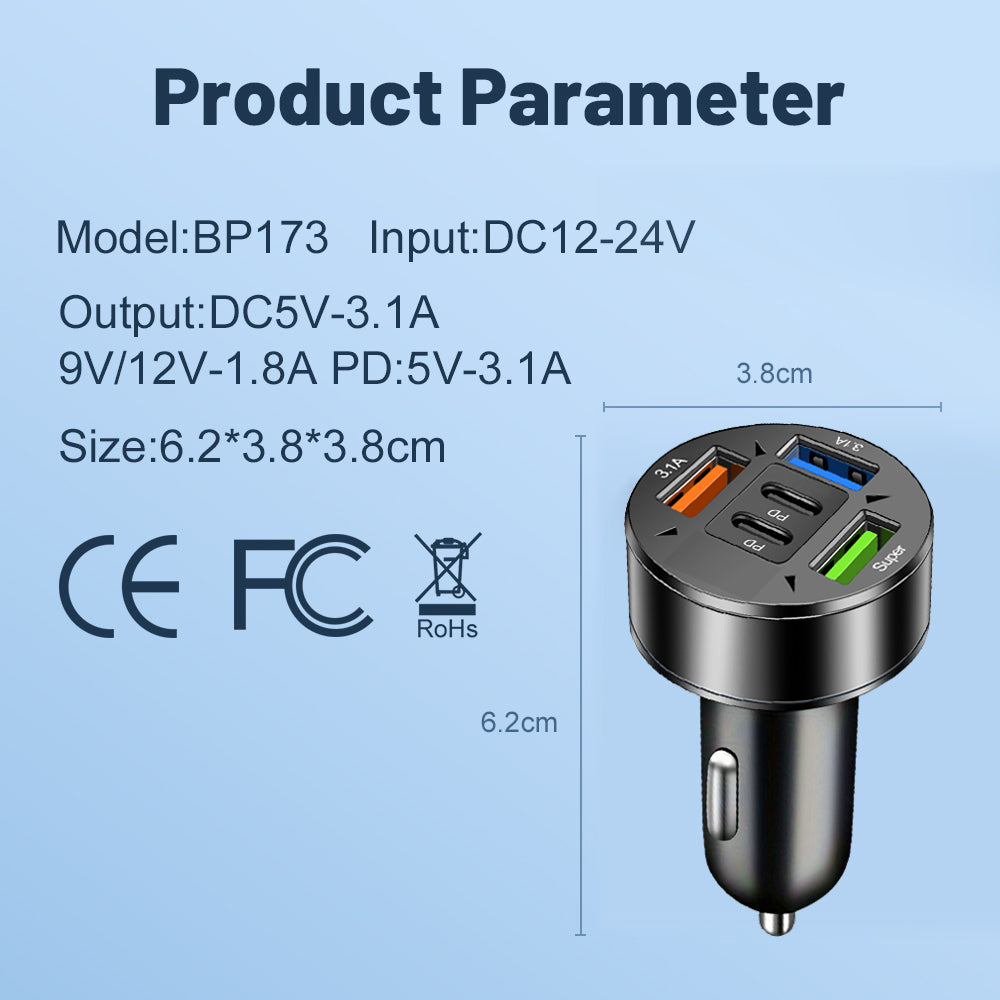 Transmetteur FM Bluetooth 5.2 haut de gamme, chargeur USB pour voiture, adaptateur FM/Aux, amplificateur de basses, station de recharge USB pour voiture à 3 ports