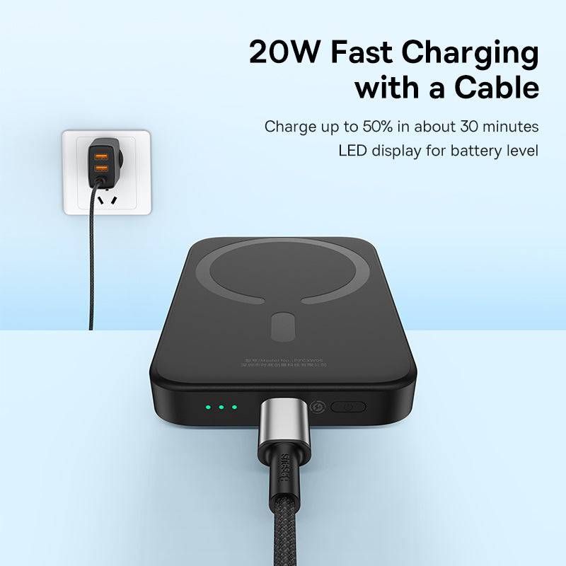 Premium Mini Magsafe Power Bank 20 000 mAh – Chargement rapide sans fil magnétique pour Apple iPhone 15 14 13 12 11 Pro Max Plus Mini, iPad, AirPods, iOS