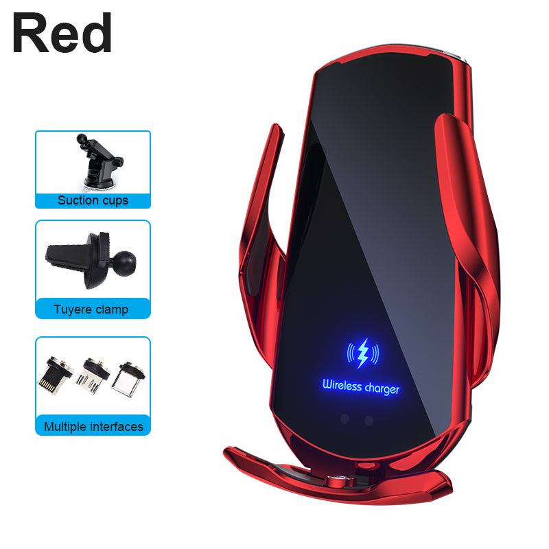 Téléphone sans fil pour voiture, chargeur rapide 30W | USB Type-C haut de gamme avec capteur infrarouge magnétique, écran LED et support de voiture - Compatible avec Apple iPhone, Android et Samsung