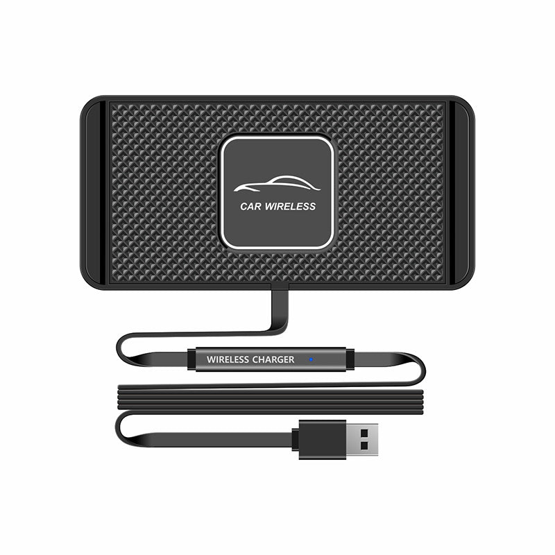 Station d'accueil pour station de charge rapide en silicone Premium 20 W pour voiture | Chargeur sans fil avec coussinet antidérapant et station de charge rapide sans fil pour Apple iPhone 15/14/13/12 Pro Max Plus Mini, AirPods, Android, Samsung
