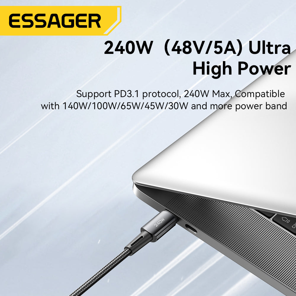 Câble USB-C Essager pour Apple iPhone 15 14 13 12 11 Pro Max XS - câble de charge rapide 20 W de haute qualité, câble de données Type C vers Lightning pour iPad et MacBook