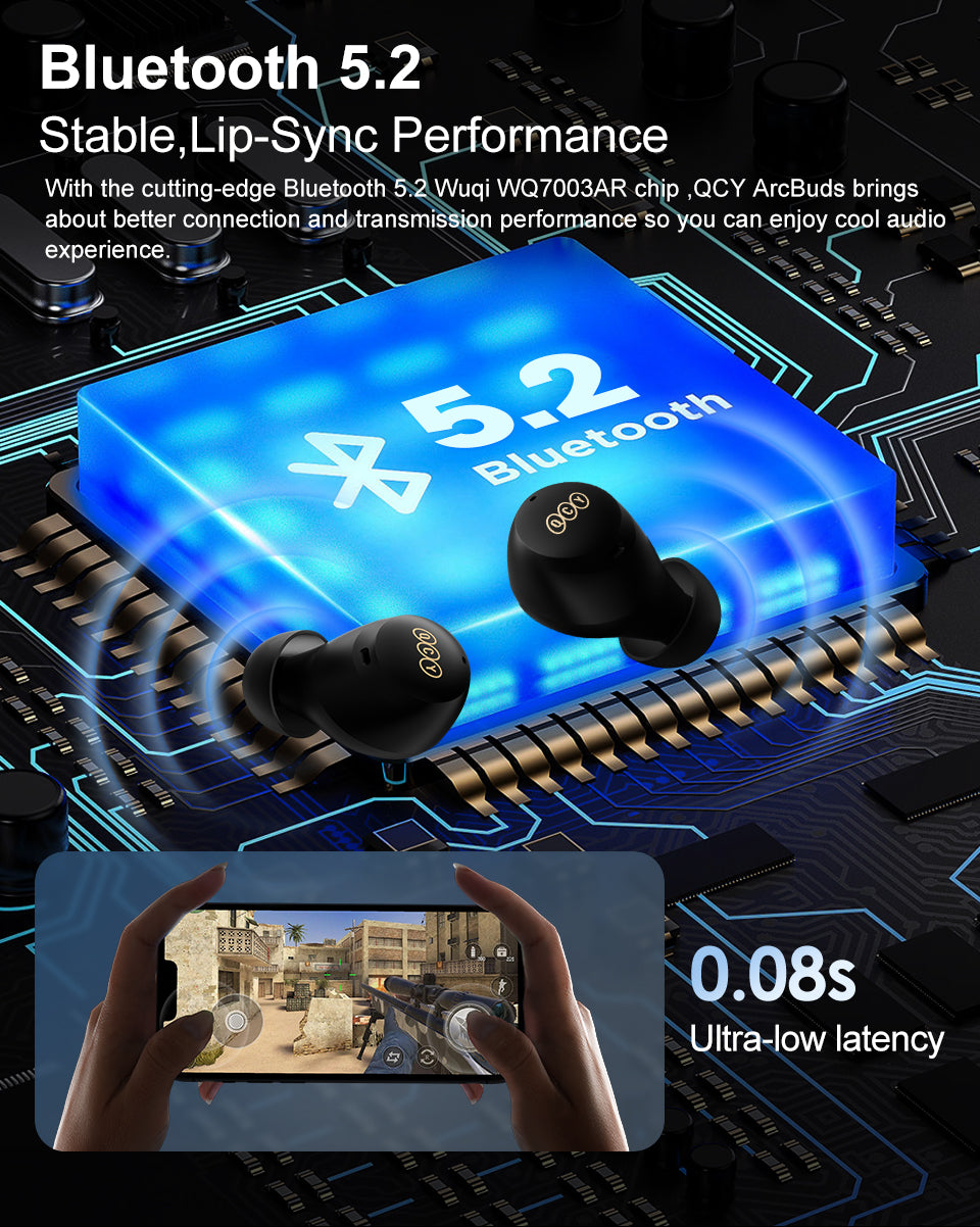 Hochwertige Drahtlose Kopfhörer mit 40dB Geräuschunterdrückung, TWS Ohrhörer, 6 Mikrofone, AI HD Anruf, Bluetooth 5.0, HiFi,