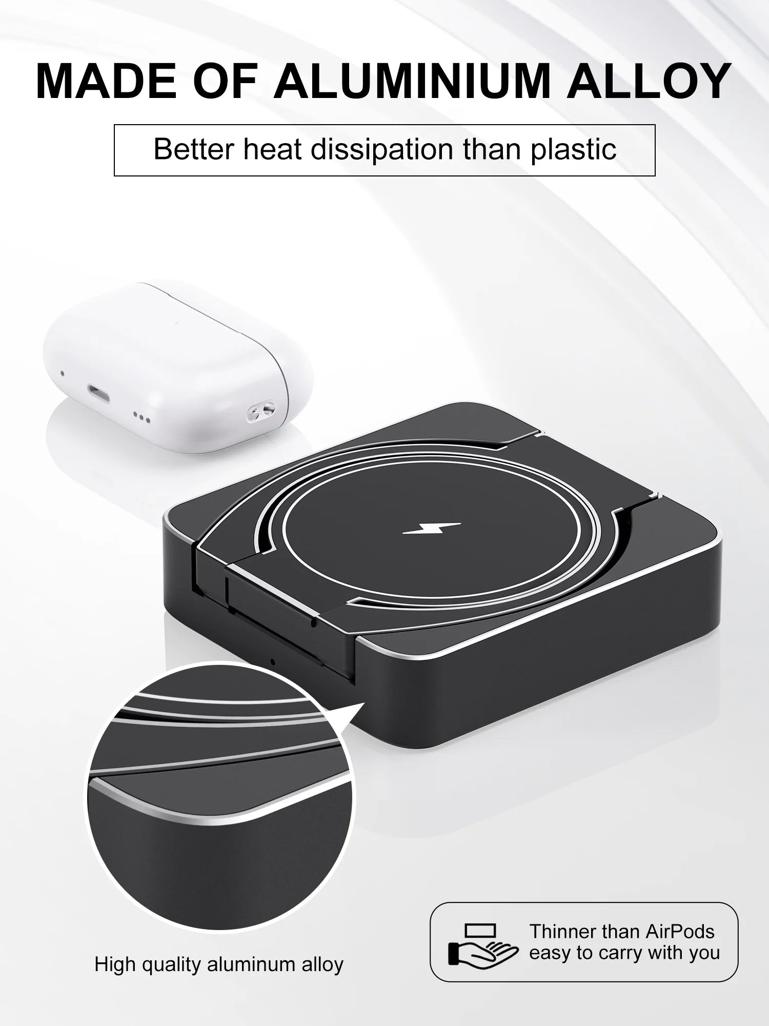 Station de charge rapide pliable 3 en 1, chargeur sans fil double magnétique 15 W MagSafe | Station de recharge portable pour Apple iPhone, AirPods, Watch