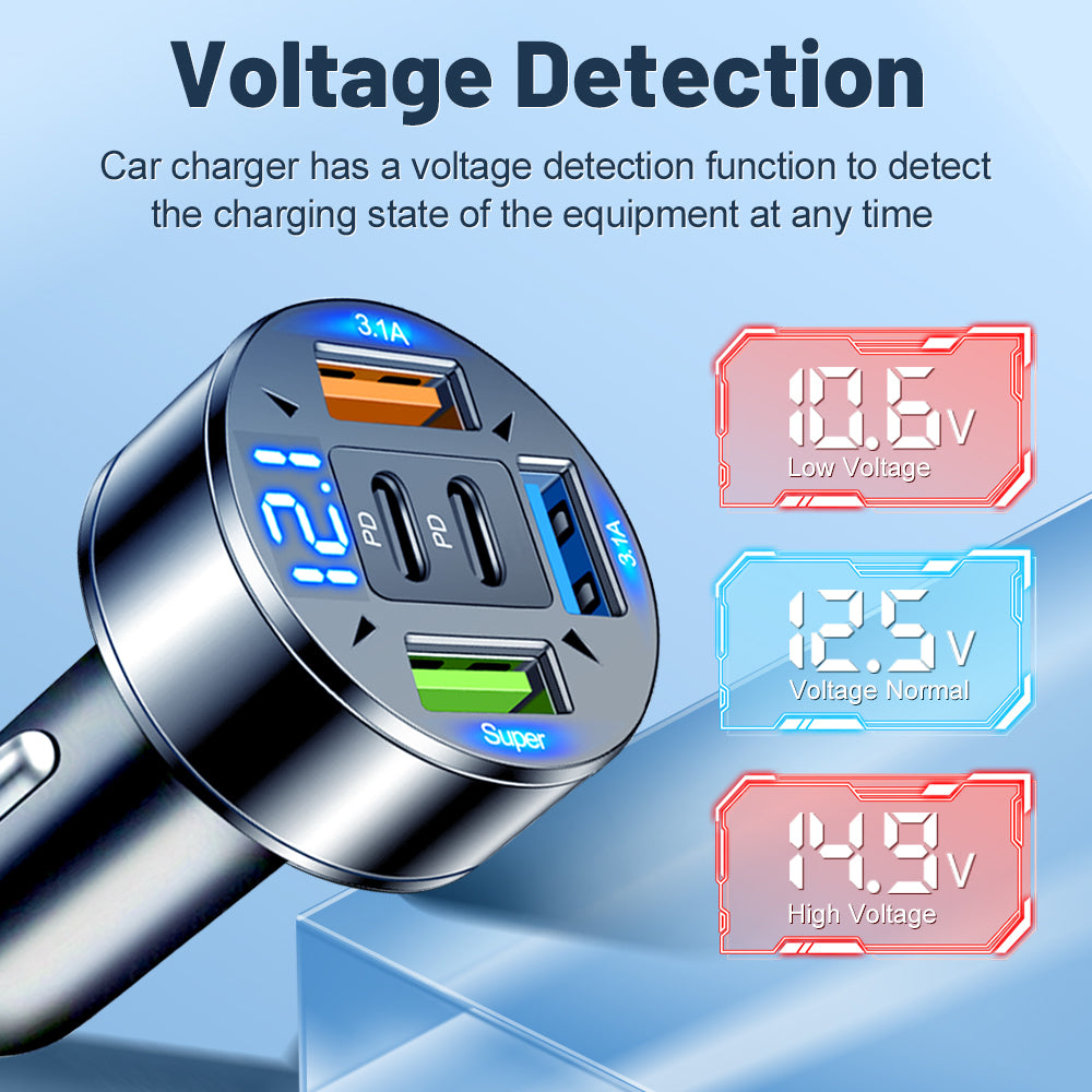 Transmetteur FM Bluetooth 5.2 haut de gamme, chargeur USB pour voiture, adaptateur FM/Aux, amplificateur de basses, station de recharge USB pour voiture à 3 ports