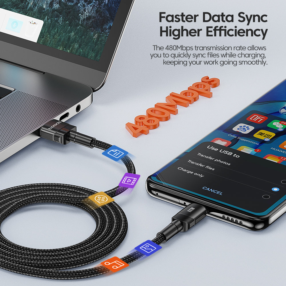 Premium 7A USB Type C Cable | Fast Charging Cable for Smartphones, Apple iPhone, Samsung, iOS & Android Realme, Huawei P30 Pro, Samsung, OnePlus, Poco F3 - 66W Fast Charge Wire USB-C Charger Data Cable