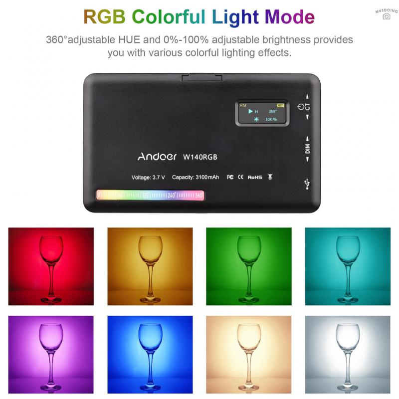 Premium RGB LED Video Light for Professional Video/Photography, Compatible with Smartphones, Apple iPhone, Samsung, iOS & Android & Professional Cameras, CRI95+, 2500-9000K, LCD Display, Cold Shoe, For Vlog & Live Streaming, Limited Edition