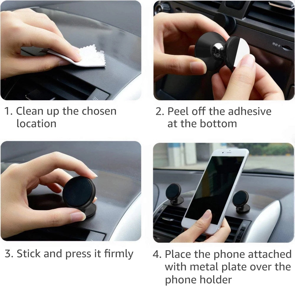 Luxury Magnetic Car Phone Holder: GPS Phone Mount for Smartphones, Apple iPhone, Samsung, iOS & Android, Xiaomi, Huawei, OnePlus