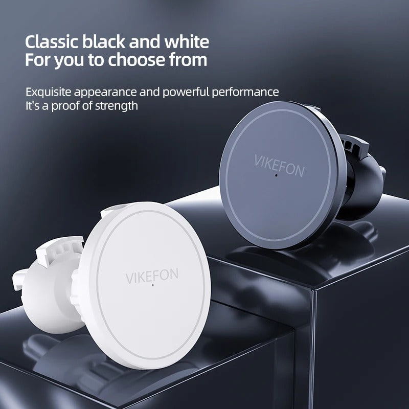 High-Quality Magnetic 30W Wireless Car Charger with Phone Mount for Smartphones, Apple iPhone, Samsung, iOS & Android | Fast Charging Station and Car Holder