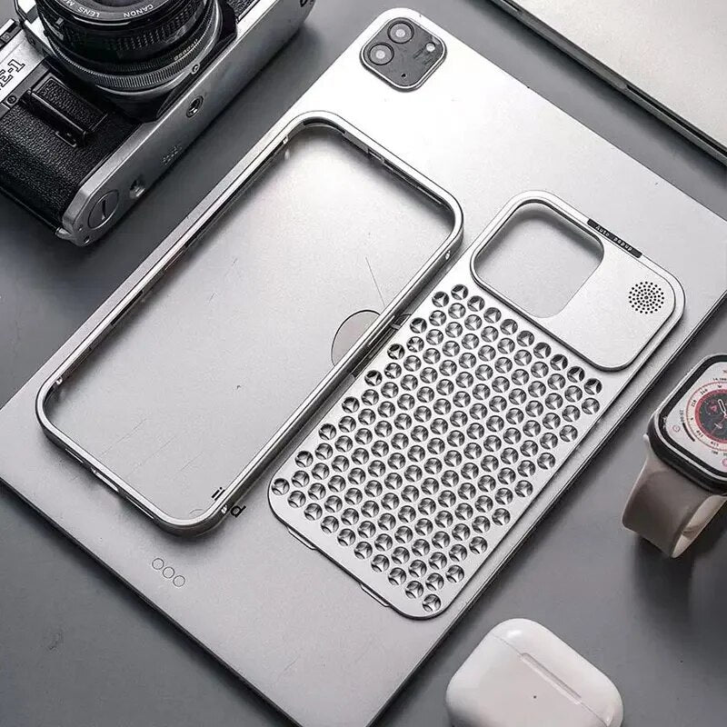 Premium Aluminium Apple iPhone Hülle | Luxus Case Metall Cover Stoßfest, Handyschutzhülle MagSafe 12/13/14/15 Pro Max Plus