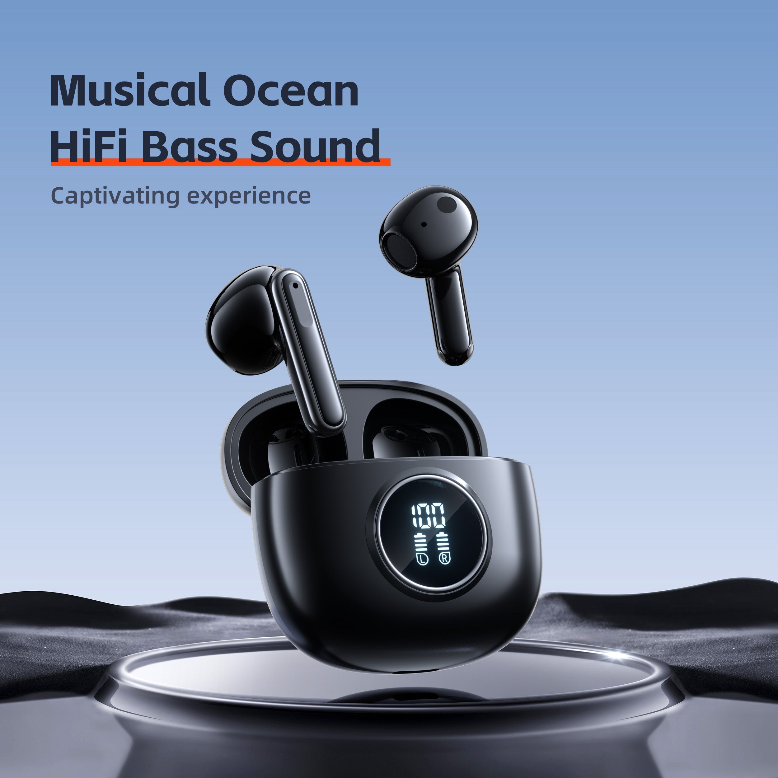 High-Quality Bluetooth 5.3 TWS Earbuds: HD Microphone, HiFi, 13mm Driver, Waterproof, Low Latency for Gaming/Fitness/Lifestyle