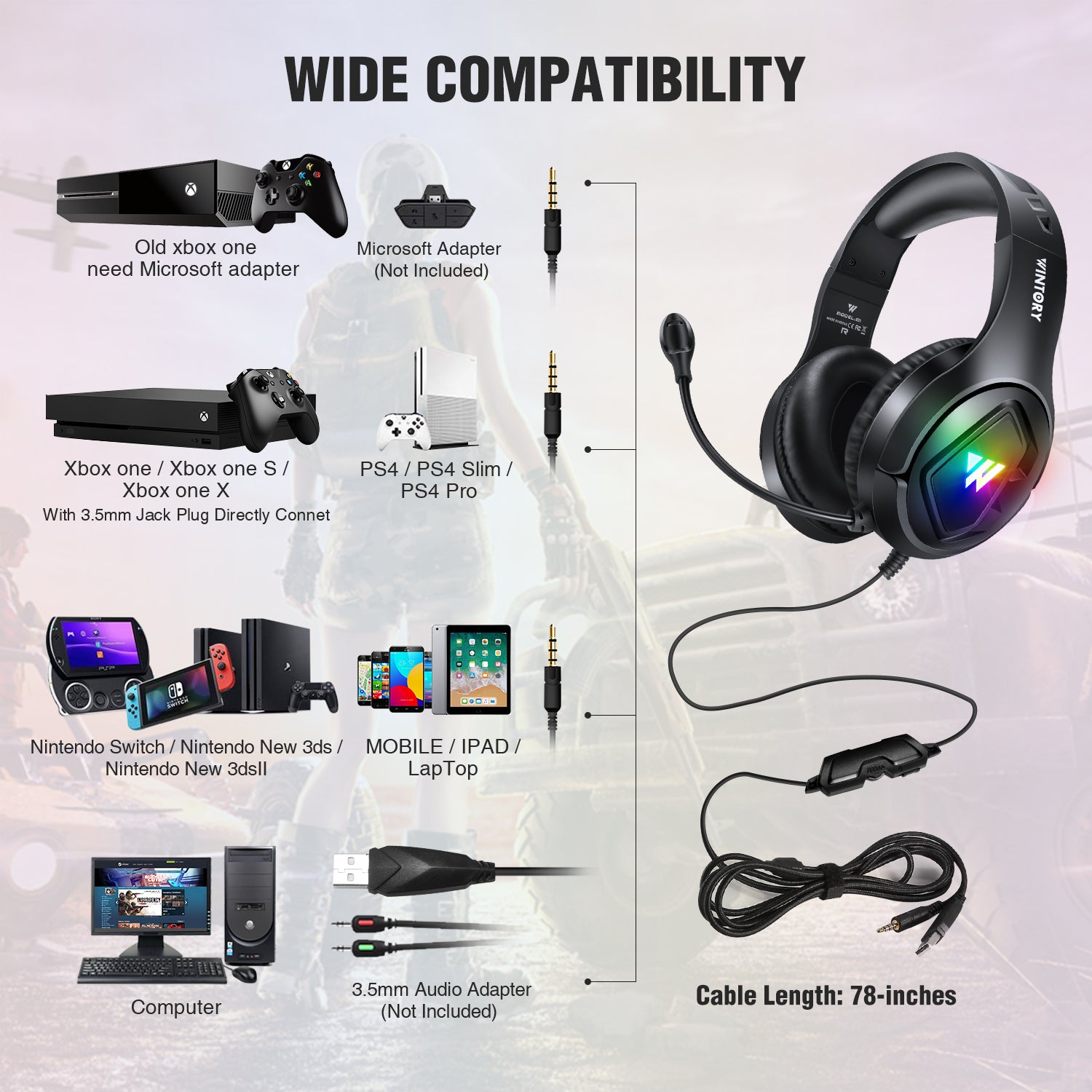 Premium Camouflage Gaming Headset/Headphones, Wired, Noise-Canceling, Microphone, for PC & Laptop, High-Quality Stereo Sound, Limited Edition