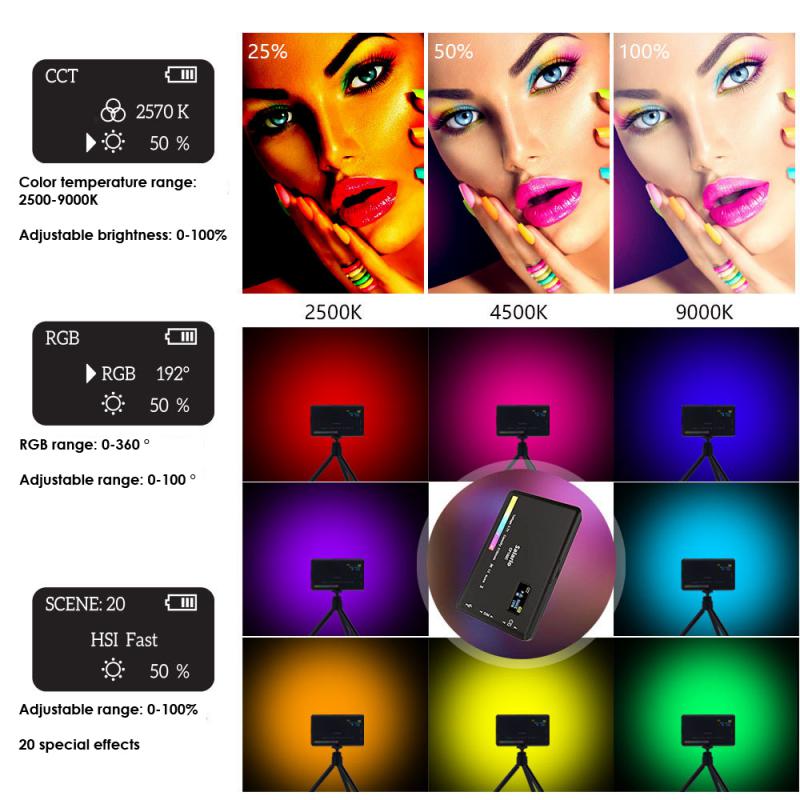 Premium RGB LED Video Light for Professional Video/Photography, Compatible with Smartphones, Apple iPhone, Samsung, iOS & Android & Professional Cameras, CRI95+, 2500-9000K, LCD Display, Cold Shoe, For Vlog & Live Streaming, Limited Edition