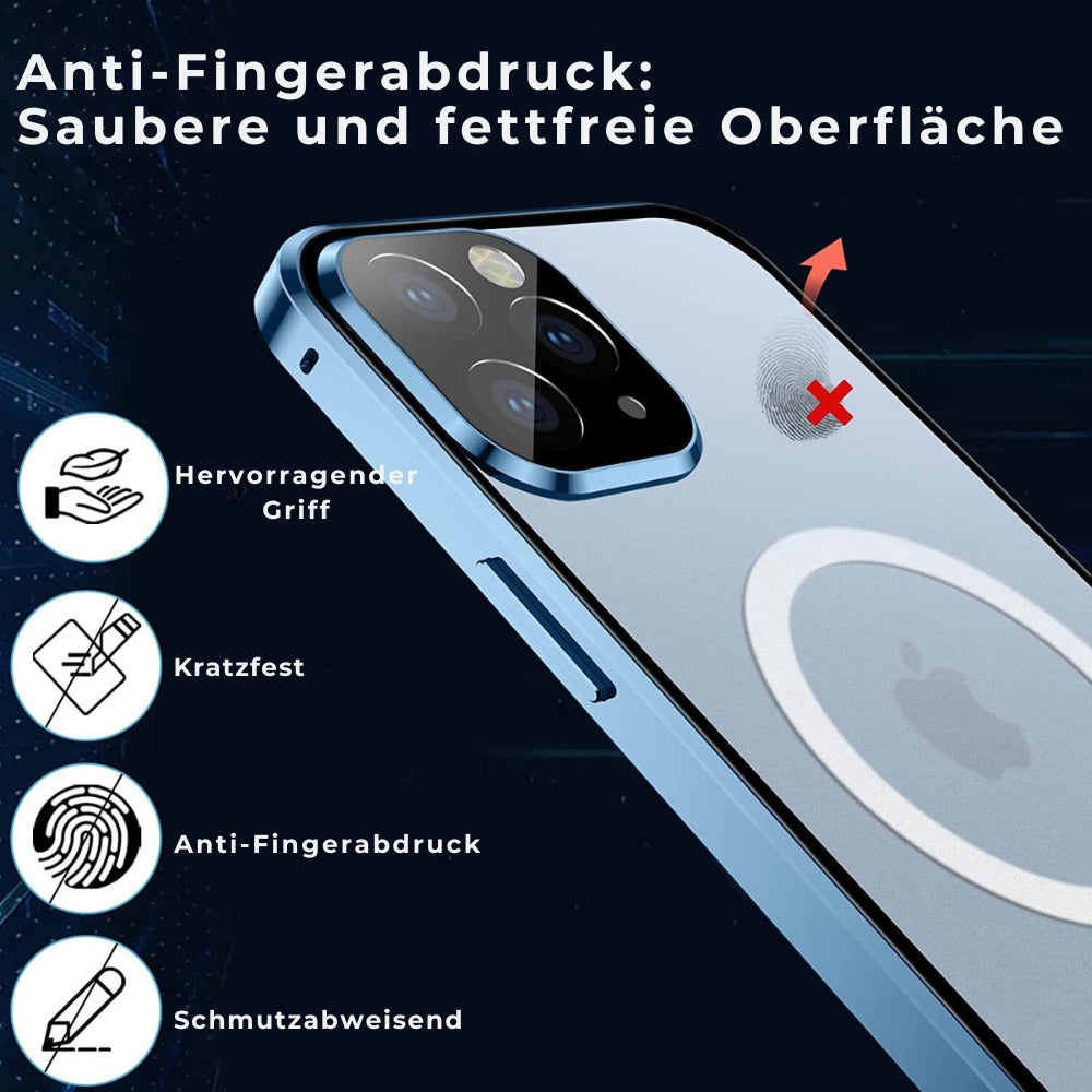 Magnetischer Glas-Metallrahmen Apple iPhone Hülle | Magsafe-kompatibel, 360° Vollschutz, Aluminiumlegierung, Transparente Glasschutzabdeckung mit Kameraschutz - Phone Heaven Zone