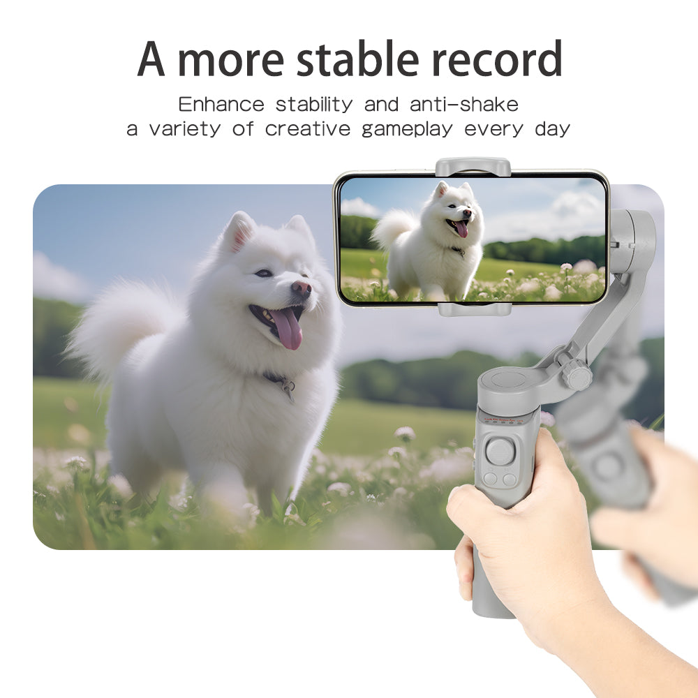 3-Axis Foldable Handheld Gimbal Stabilizer for Smartphones, Apple iPhone, Samsung, iOS & Android | Anti-Shake Video Recording for Smartphones, Apple iPhone, Samsung, iOS & Android Vlogs