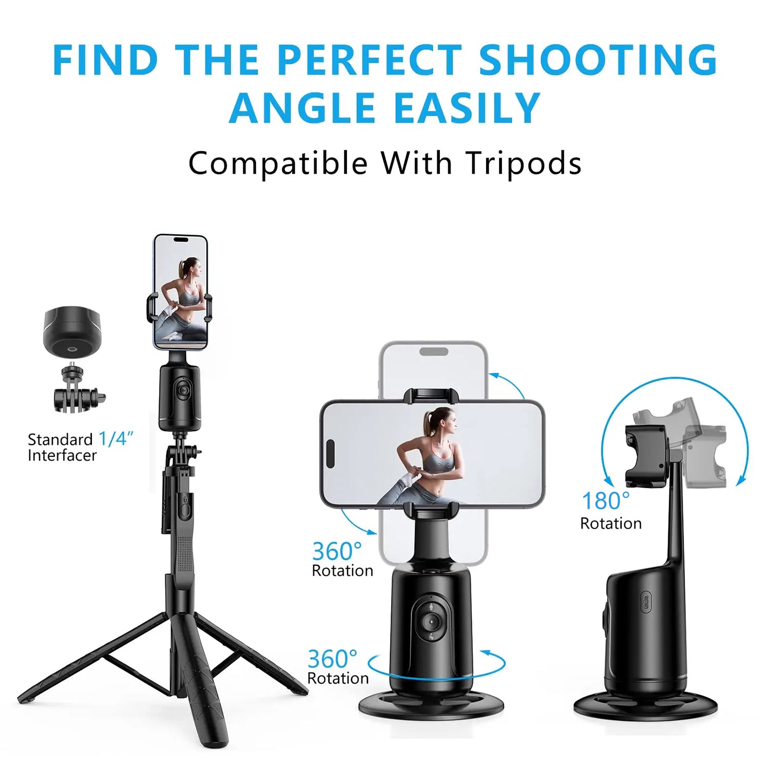 EvoGlide Premium | 360° Gimbal Stabilizer - Exclusive video stabilization system for smartphones, Apple iPhone, Samsung, iOS & Android