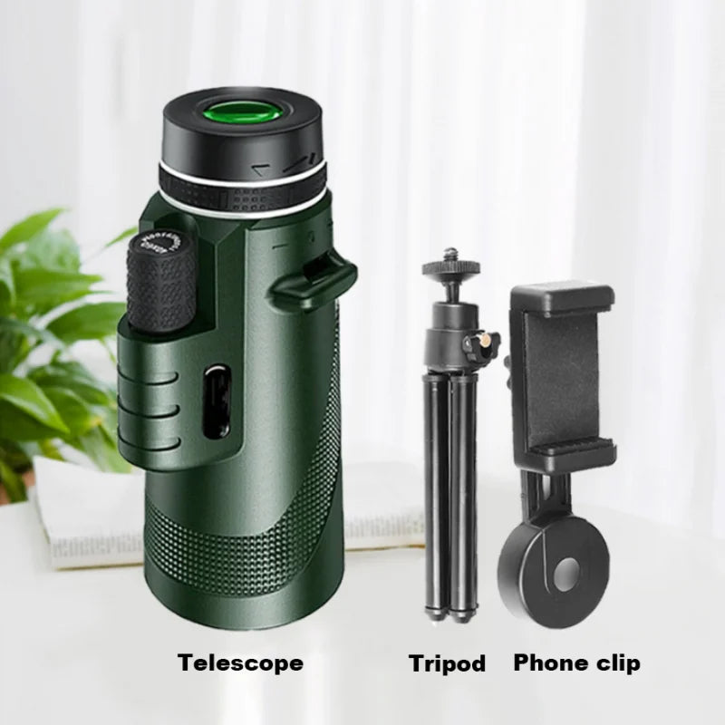 High-Quality Portable Zoom HD 5000m Telescope, Foldable, for Long Distances | Professional Mini Telescope, Powerful: Hunting, Sports, Outdoor, Camping, Travel | Smartphones, Apple iPhone, Samsung, iOS &amp; Android 