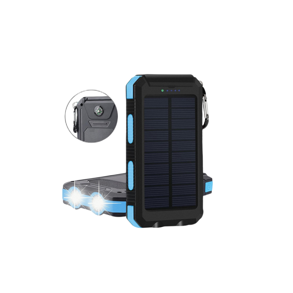 Premium Power Bank 20000mAh Solar Ladegerät | Tragbarer Externer Akku mit 5V Schnellaufladung und super heller