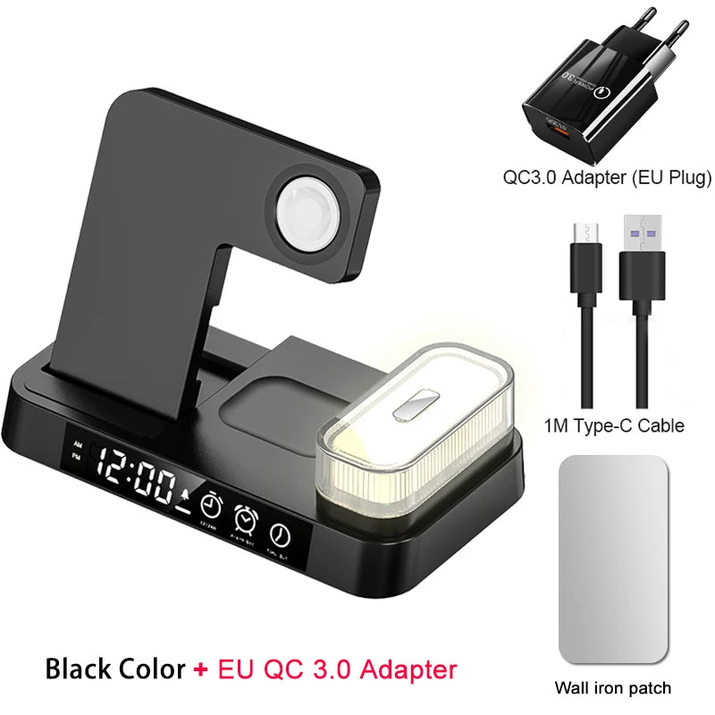 Hacrin 3 in 1 kabelloses Ladegerät für iPhone 13 Pro Max 12 Apple Watch Serie 7 Wireless Fast Charging Station Dockingstation für Airpods Pro, Samsung