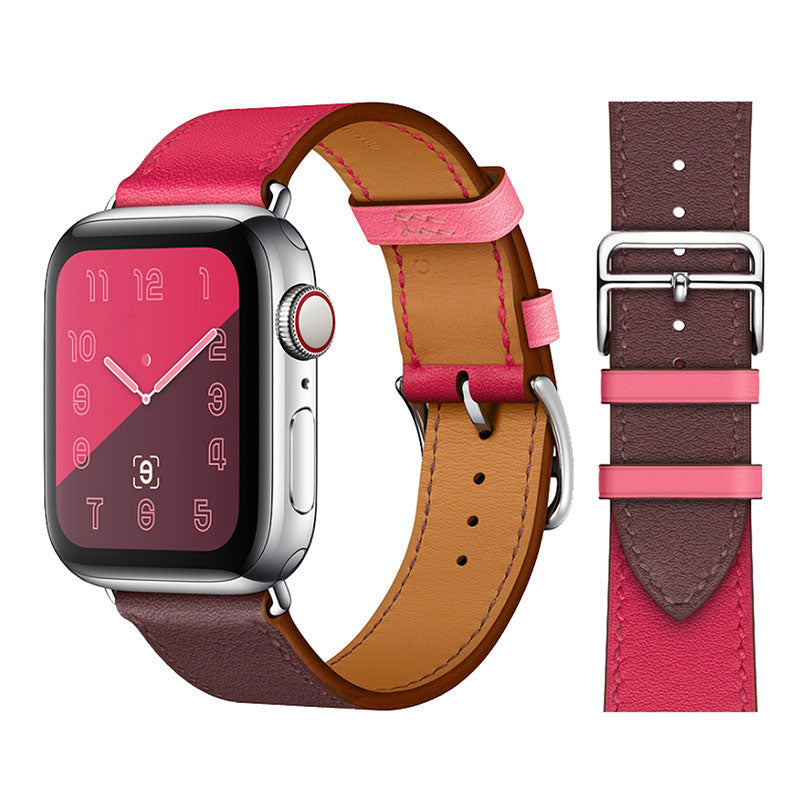 Premium Echtes Leder Armband für Apple Watch: 49mm, 45mm, 44mm, 42mm, 41mm, 40mm, Damen/Herren, iWatch Ultra/9/8/7/6/5/4/SE 