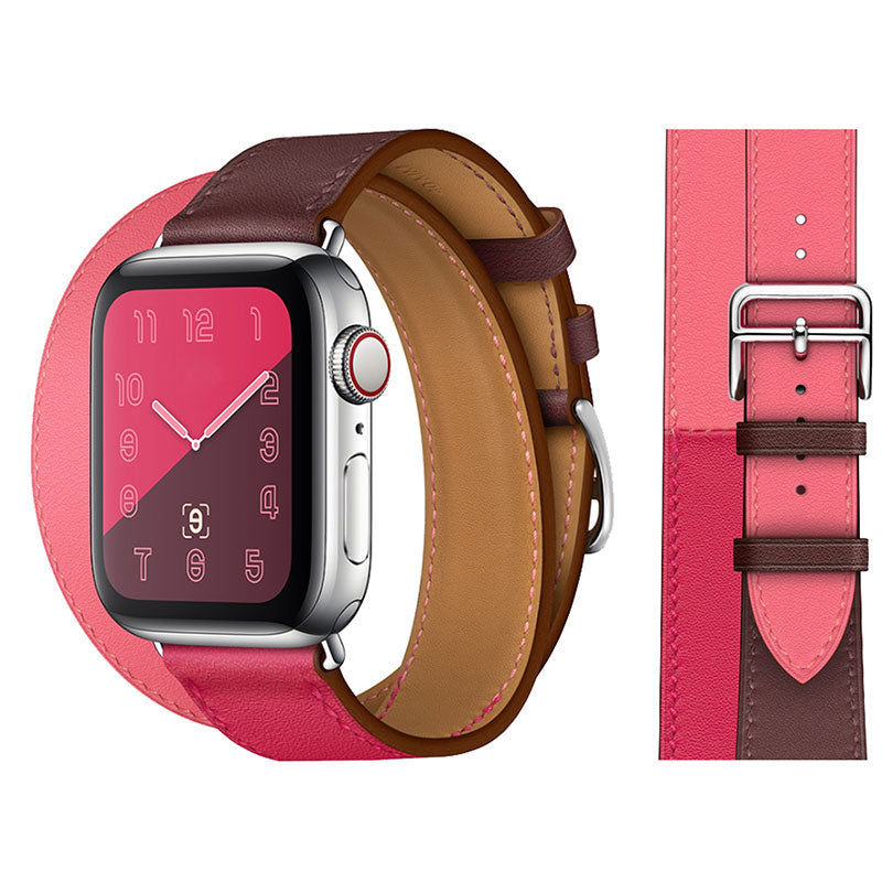 Premium Echtes Leder Armband für Apple Watch: 49mm, 45mm, 44mm, 42mm, 41mm, 40mm, Damen/Herren, iWatch Ultra/9/8/7/6/5/4/SE 