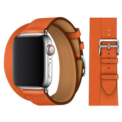 Premium Echtes Leder Armband für Apple Watch: 49mm, 45mm, 44mm, 42mm, 41mm, 40mm, Damen/Herren, iWatch Ultra/9/8/7/6/5/4/SE 