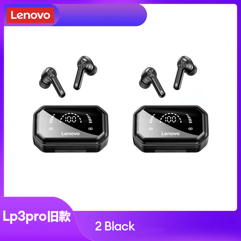 Premium Lenovo LP3 Pro Headphones TWS Bluetooth 5.0 Wireless HiFi Music Headset with Display & 1200mAh Battery for Gaming Earbuds | Limited Edition