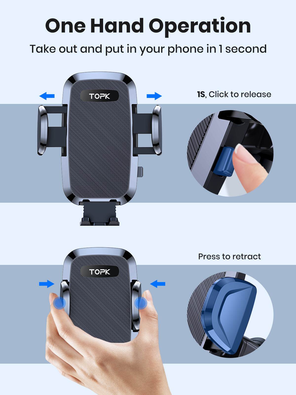 Premium Universal Car Phone Holder with Hook Clip, Vent Mount, 360° Rotation | Phone Holder for Car, Compatible with Smartphones, Apple iPhone, Samsung, iOS &amp; Android | Limited Edition