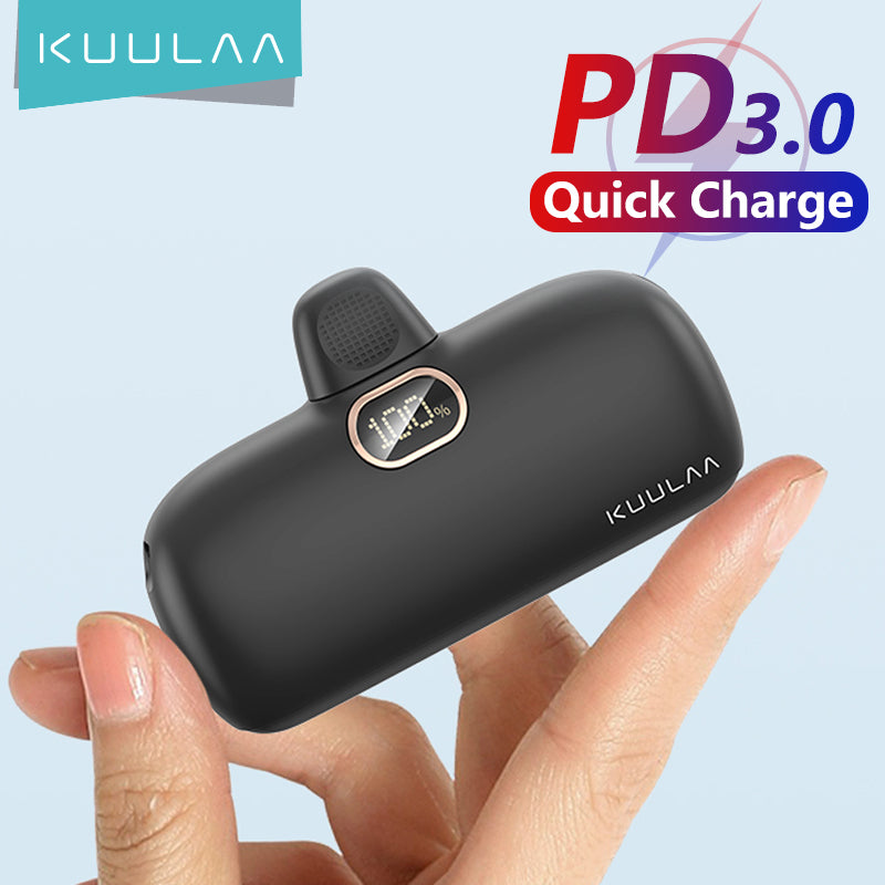 Kuulaa Mini Prämie  Power Bank 5000mAh – Power Bank QC PD Schnellaufladen für iPhone 15, 14, 13. Externe Batterie,