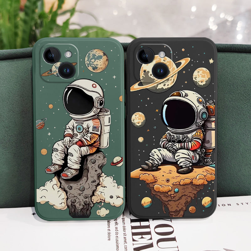 Hochwertige niedliche Saturn- & Astronauten-Design iPhone-Hülle