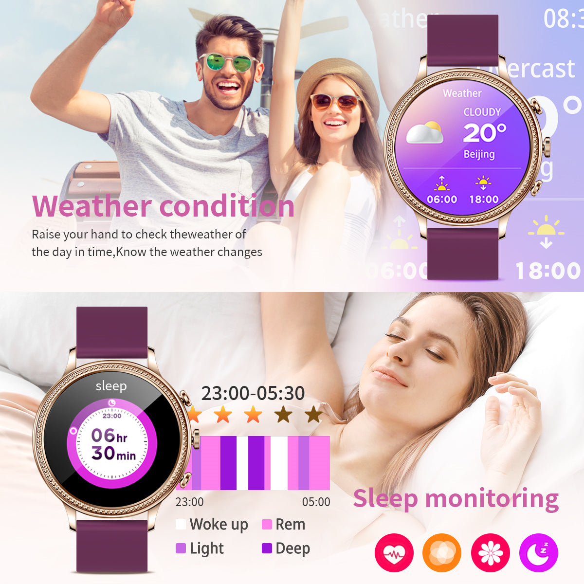 Luxury Lige Luxus Smartwatches für Frauen Bluetooth Anruf Telefon Gesundheitsmonitor Sport Smartwatch Geschenk | Limitierte 