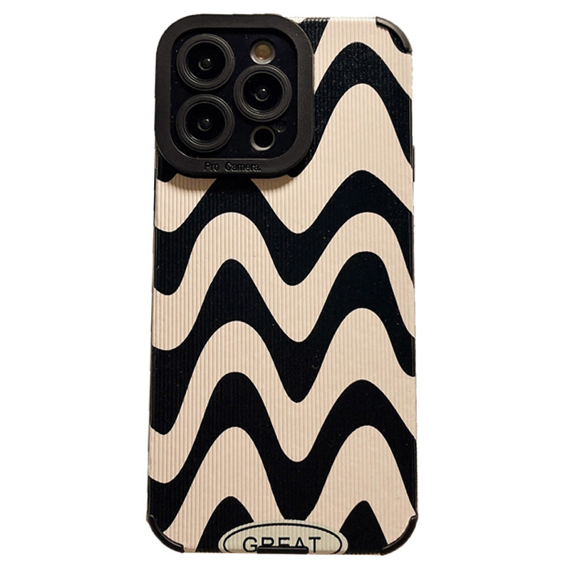 Luxury Ultra-Thin Black and White Zebra Stripe iPhone Case | MagSafe Case with Camera Protector for Apple iPhone 16/15/14/13/12 Pro Max Plus Mini Cover | Heavy Duty, Shockproof Phone Case | Silicone Soft Cover Protective Case