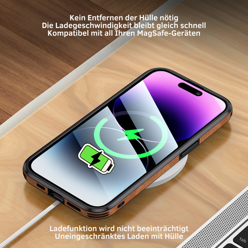 Hochwertige Hirschleder Apple iPhone-Hülle mit Kameralinsenschutz und stoßfestem Silikonüberzug - Phone Heaven Zone