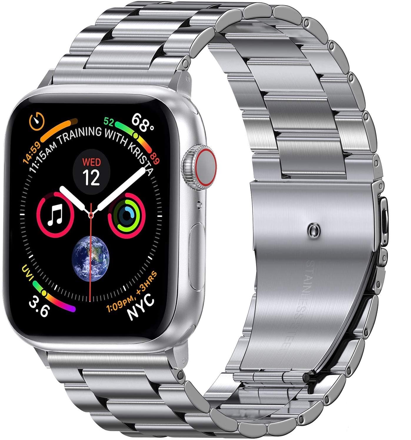 Metallband für Apple Watch 49mm, 45mm, 44mm, 42mm, 41mm, 40mm | Premium Edelstahl Armband für iWatch Ultra/9/8/7/6/5/4/3/SE