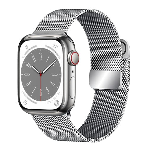 Milanese Loop Armband für Apple Watch Ultra 9 8 7 6 5 4 SE, 45mm 49mm 44mm 41mm 40mm | Premium Metall Magnetisches Armband, Doppelprofil für iWatch 3 42mm - Phone Heaven Zone