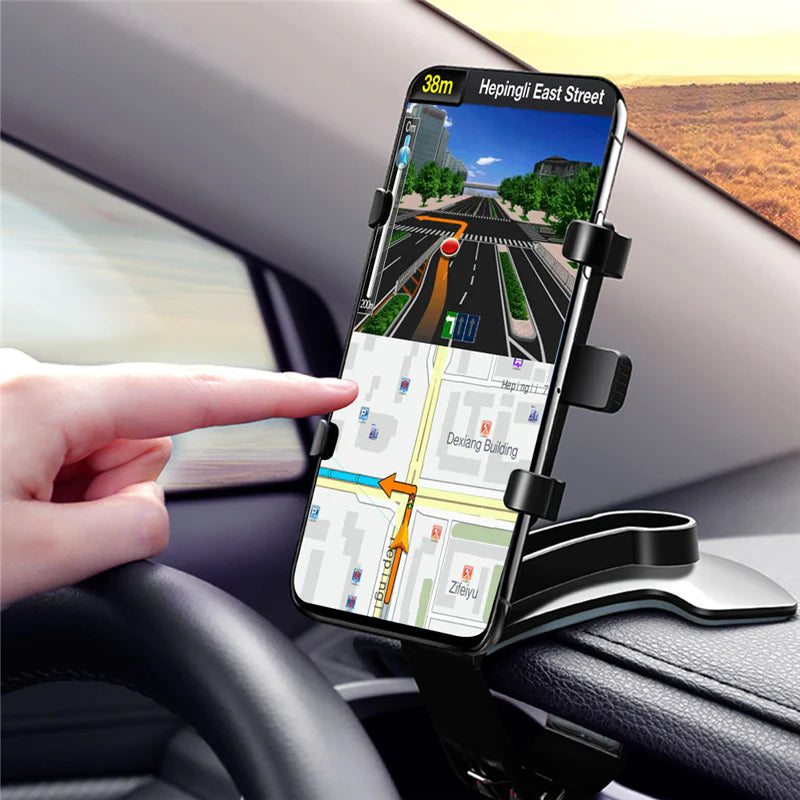 Support de téléphone de voiture réglable 3 en 1 haut de gamme pour Apple iPhone | Support pour tableau de bord, rétroviseur et pare-soleil – Léger et universel pour téléphones portables de 3 à 7 pouces