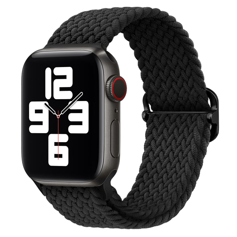 Luxus Nylon geflochtene Solo-Schlaufe für Apple Watch Armband 45mm 44mm 40mm Serie 9 8 7 6 5 4 SE2 Ultra | Verstellbares