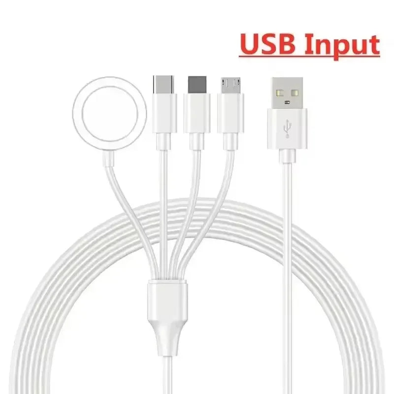 4-in-2 High-Quality USB Charging Data Cable for Smartphones, Apple iPhone, Samsung, iOS & Androide | iWatch Type-C Fast Charging Cable of High Quality