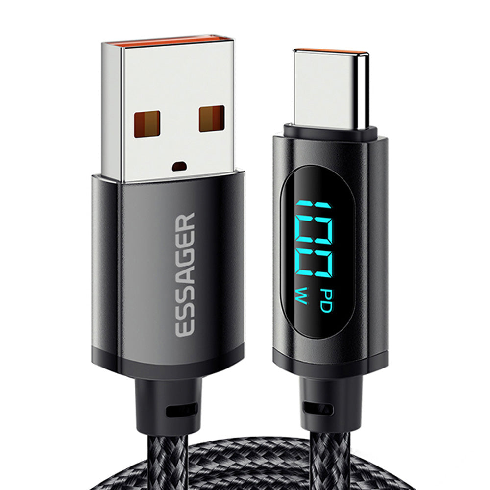 Premium Essager USB Typ C zu USB C Kabel 100W/5A PD Schnelllade-Ladegerät Draht für MacBook Xiaomi Samsung, 2M Typ-C USBC Kabel