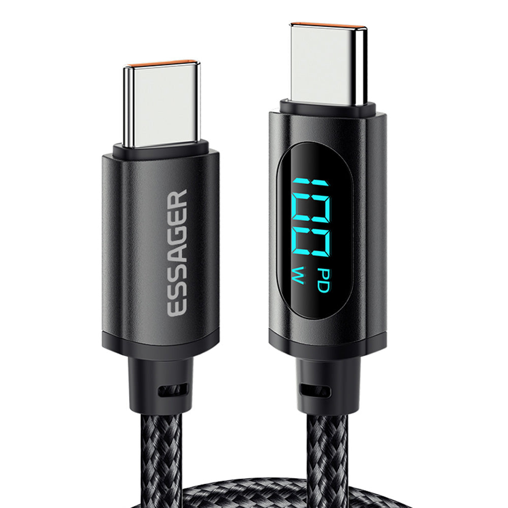 Premium Essager USB Typ C zu USB C Kabel 100W/5A PD Schnelllade-Ladegerät Draht für MacBook Xiaomi Samsung, 2M Typ-C USBC Kabe