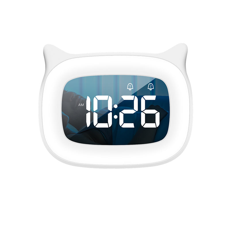 Premium Wiederaufladbarer Digitaler Wecker mit Nachtlicht Touch Snooze Always-On Display Desktop Tischuhr 12/24h Dual Alarm