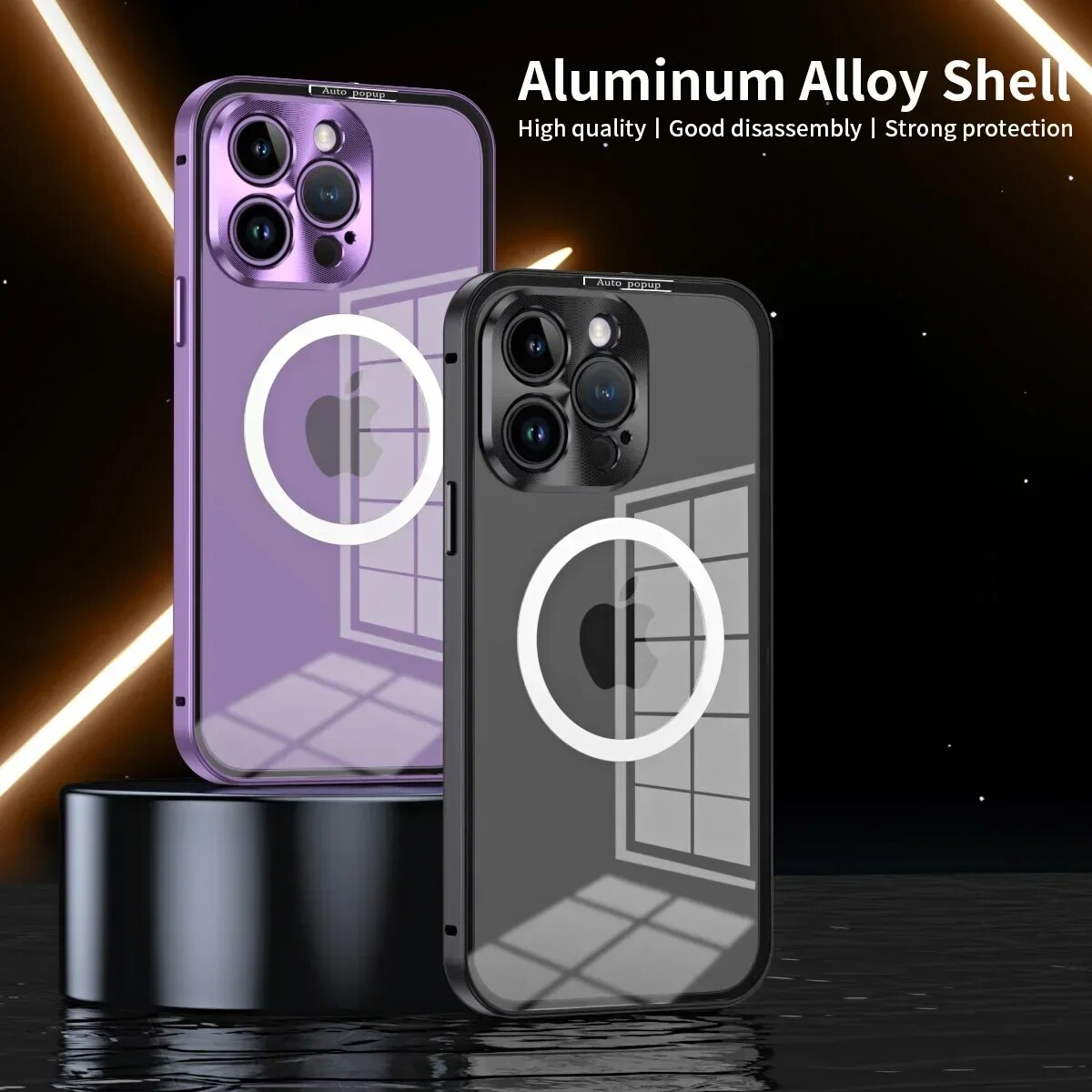 Luxus Ultra-Dünne iPhone Hülle mit MagSafe, 360° Vollschutz-Abdeckung, gehärtete magnetische Adsorption Case | Glasobjektiv-Kameraschutzabdeckung, Panzer-Schutzhülle, Stoßfest und Stilvolle Handyhülle für Apple iPhone 15/14/13/12 Pro Max Plus Mini - Phone Heaven Zone