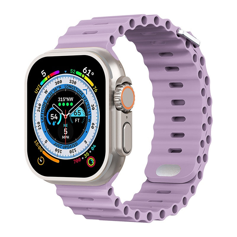 Ocean Strap Handgelenk Armband für Apple Watch | Weiches Premium Silikonarmband - Ultra 49mm bis 38mm & iWatch