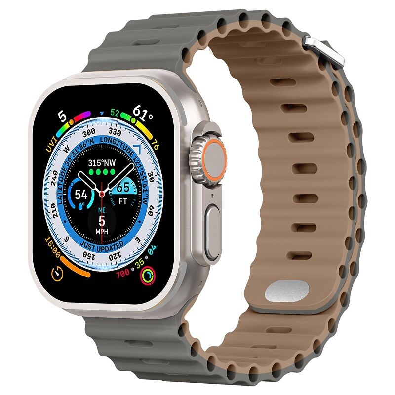 Ocean Strap Handgelenk Armband für Apple Watch | Weiches Premium Silikonarmband - Ultra 49mm bis 38mm & iWatch