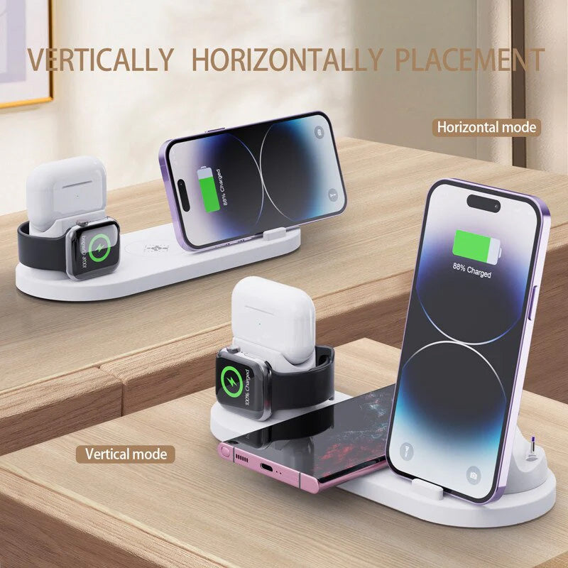 7-in-1 Charging Station Fast Wireless Charger | Fast Charging Dock 30W USB Type C  Apple Watch, AirPods, Smartphones, Apple iPhone, Samsung, iOS & Android Fast Charger