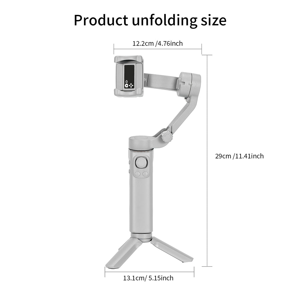 3-Axis Foldable Handheld Gimbal Stabilizer for Smartphones, Apple iPhone, Samsung, iOS & Android | Anti-Shake Video Recording for Smartphones, Apple iPhone, Samsung, iOS & Android Vlogs